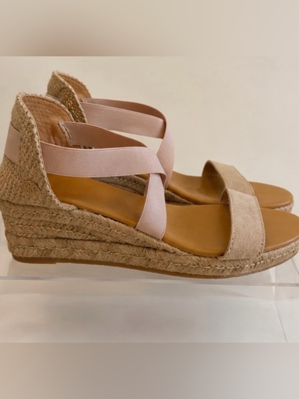 Pink Espadrille Wedge Sandals